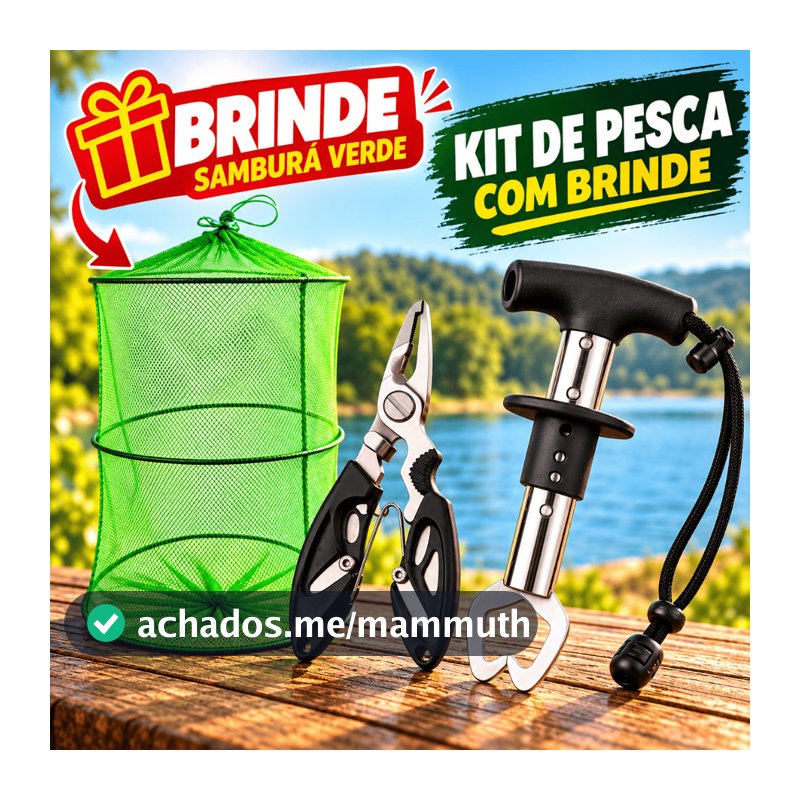 Kit Pesca Alicate Contenção Multiuso Aço Inoxidável Ferramenta Pesca Multifuncional Samburá Brinde
