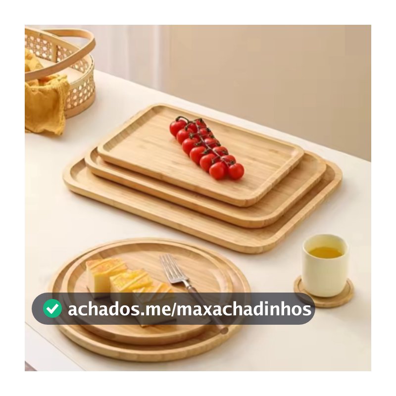 Kit Bandeja Redonda de Madeira MDF com Design Moderno