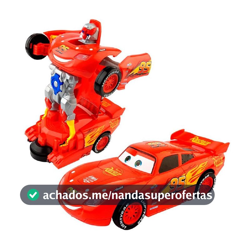 Carrinho Relâmpago Mcqueen Transforma Robô Brinquedo Carros