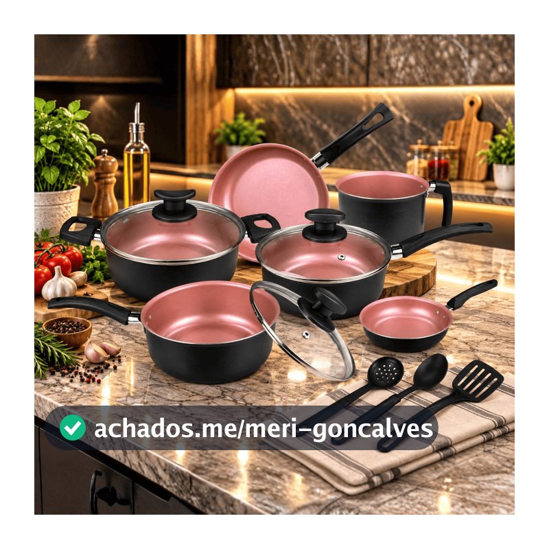 Jogo Panela Caçarola Conjunto Kit 9 Pçs Antiaderente Tampa Vidro Teflon