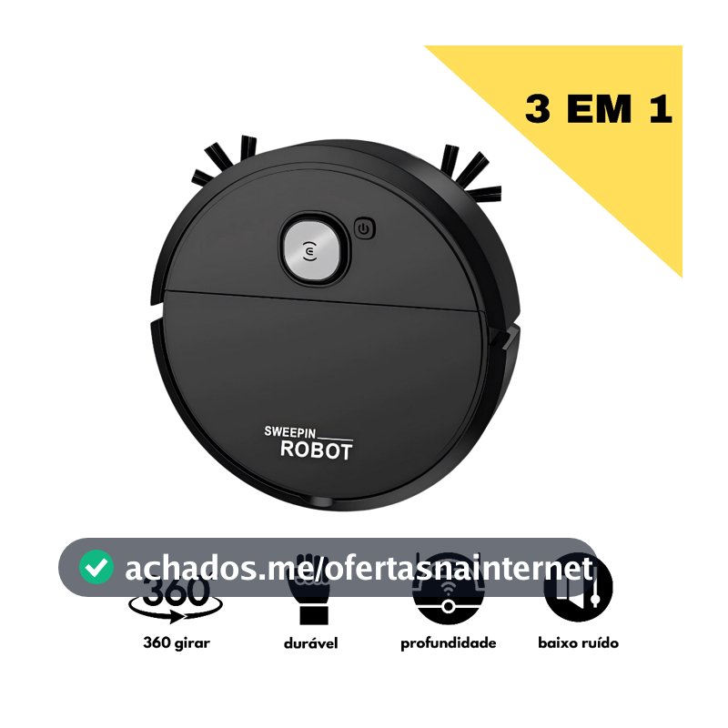 Robô Varredora/Aspirador De Pó Automática 3 Em 1 Limpeza Doméstica Robótico Inteligente E Silencioso