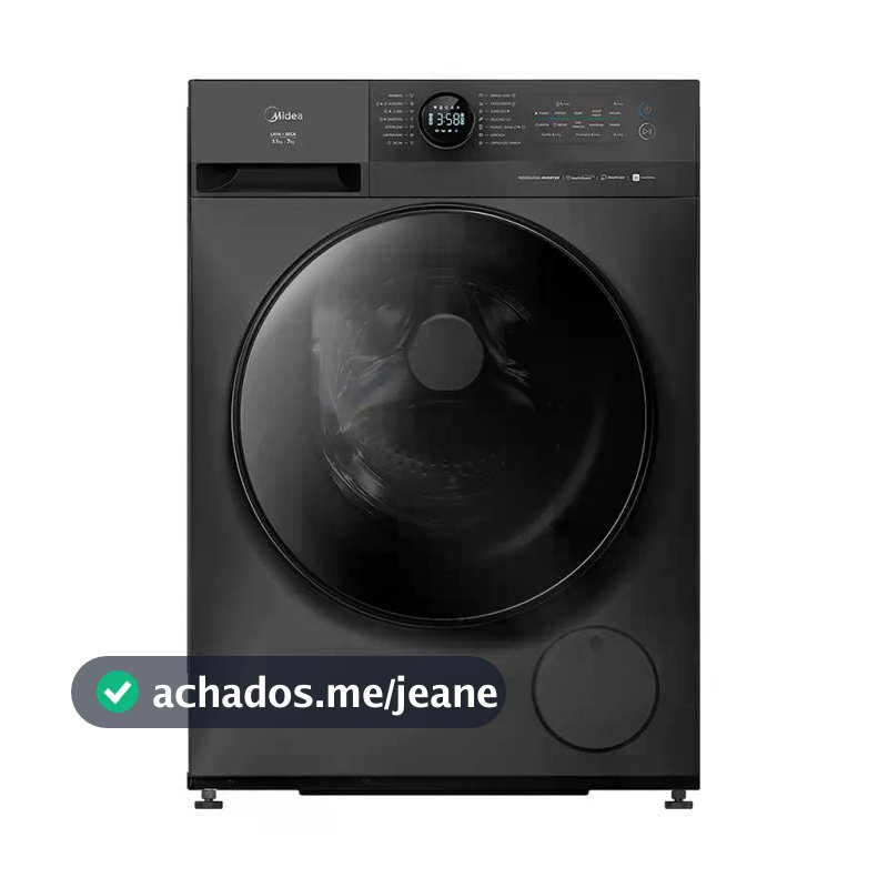 Lava e Seca Midea 11kg Slim Titanium 220V Inverter HealthGuard  wifi Autolimpeza