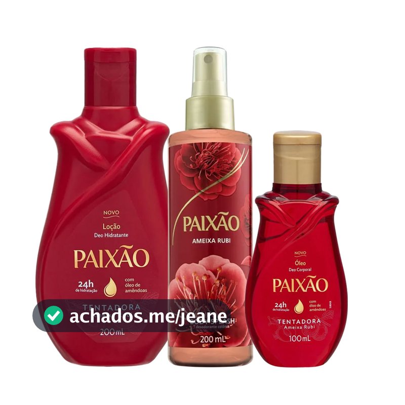 Kit Paixão Tentadora Ameixa Rubi Loção Hidratante + Óleo Corporal + Body Splash