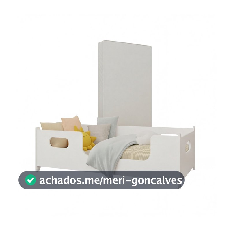 Cama Encanto Montessoriana + Colchão Solteiro 150x70cm MDF Grade de Proteção Resistente Confortavel