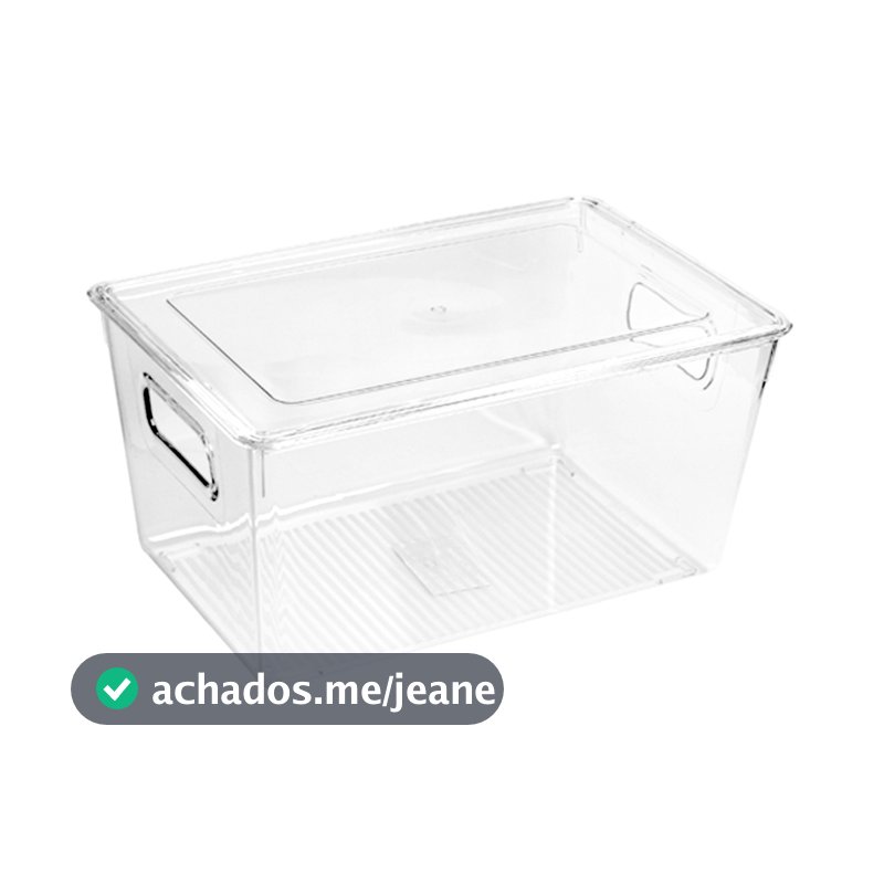 Caixa Organizadora de Acrilico C/ Tampa P/ Geladeira Cozinha Transparente Banheiro