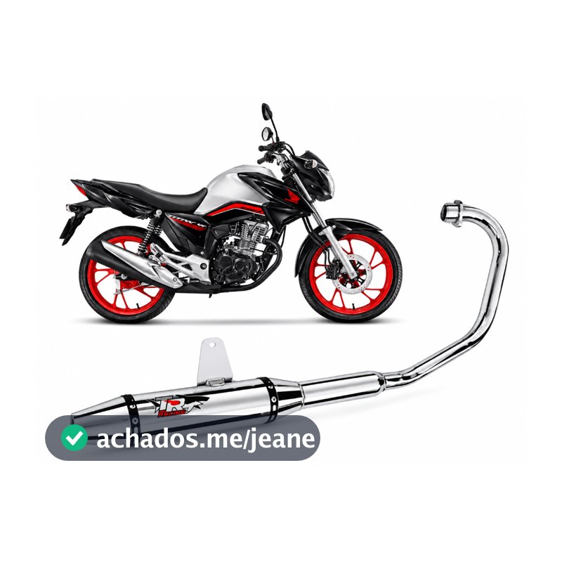 ESCAPAMENTO TR RACING TIPO GEMOTO CANO DUPLO - TITAN/FAN/START 160 2016 A 2026