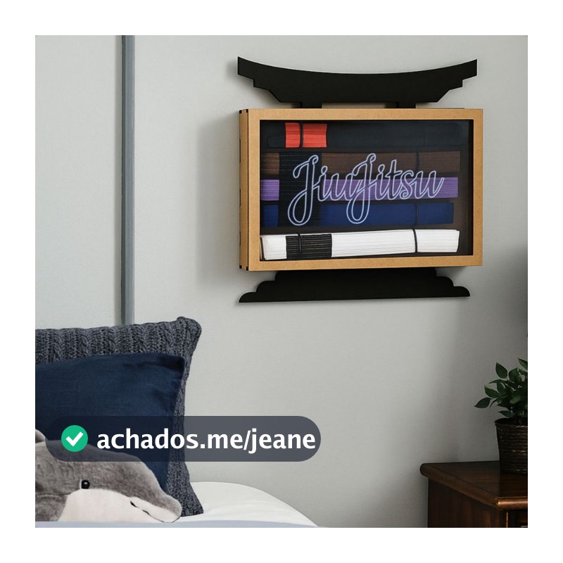 Quadro Porta Faixas de Jiu Jitsu com Acrílico
