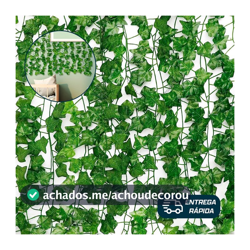 48 Metros Hera Verde Planta Artificial Trepadeira Ramas Folhagem Pendente