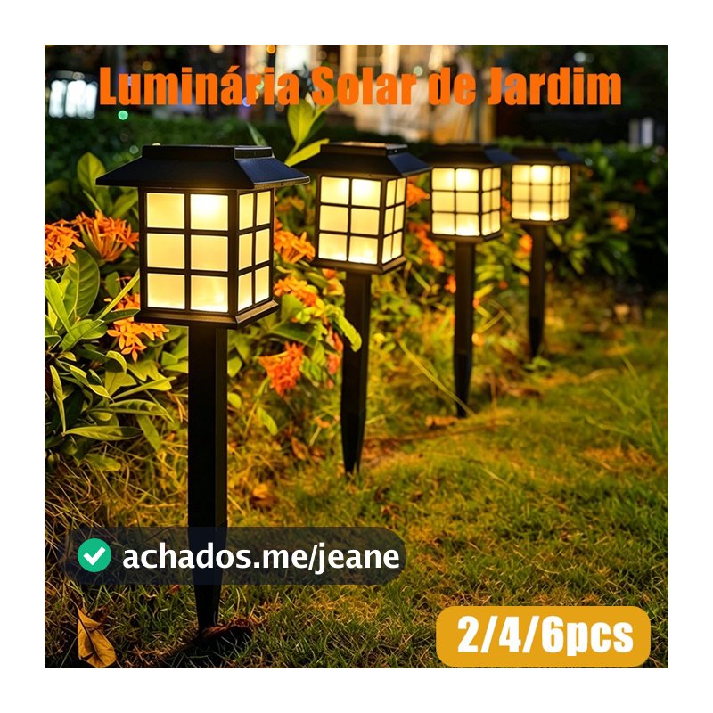 Kit 2/4/6pcs Luminária Solar de Jardim Espeto LED À Prova D'água Decorativa para Gramado e Caminho