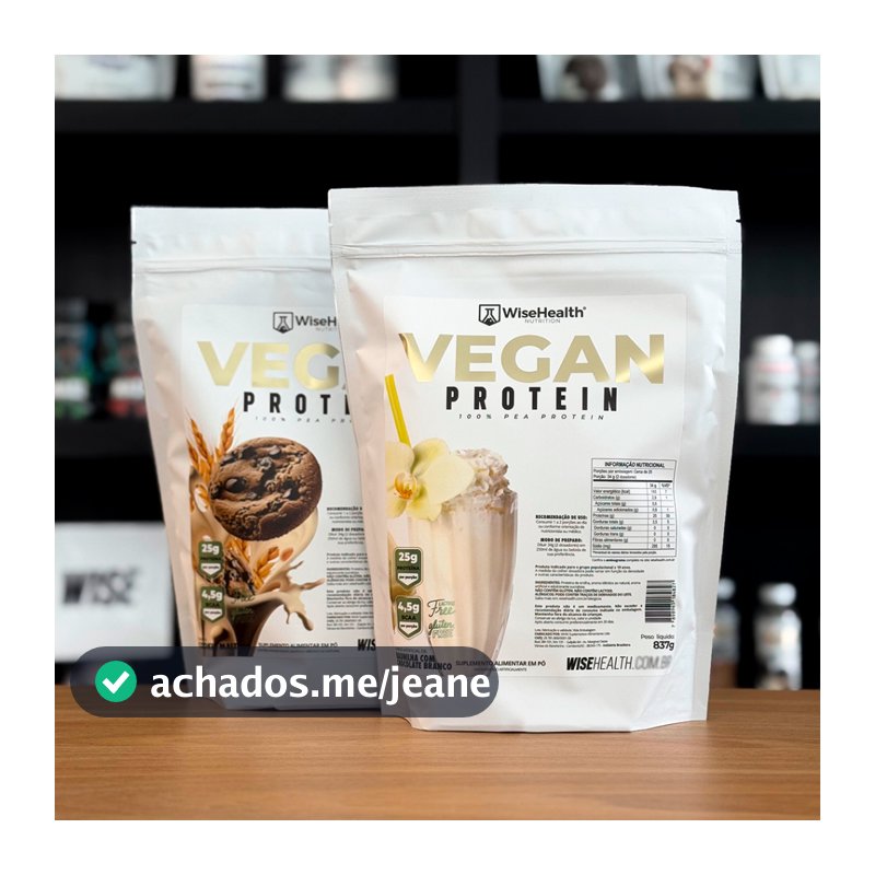 Kit 2 Vegan Protein 837g Cookie Maltado + Bauni c/ Choco Bco