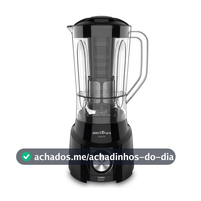 Liquidificador Britânia 2,6L 900W 4 Lâminas BLQ970P Turbo