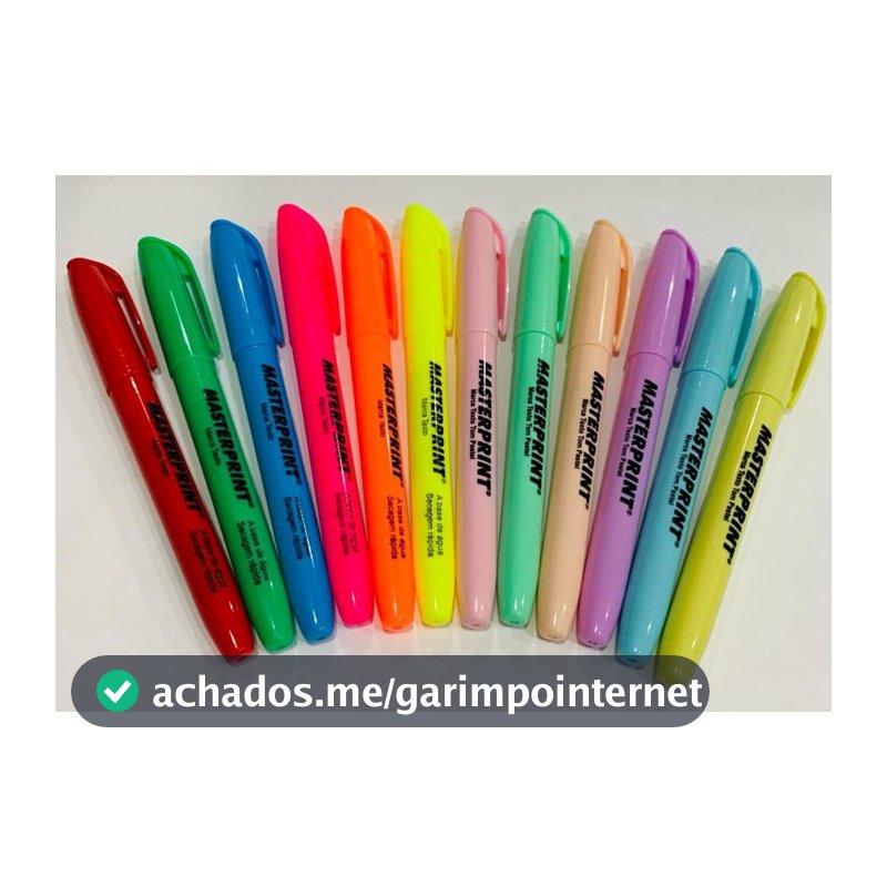 Kit Marca Texto (6 Neon + 6 pastel) Caneta Marca Textos Masterprint