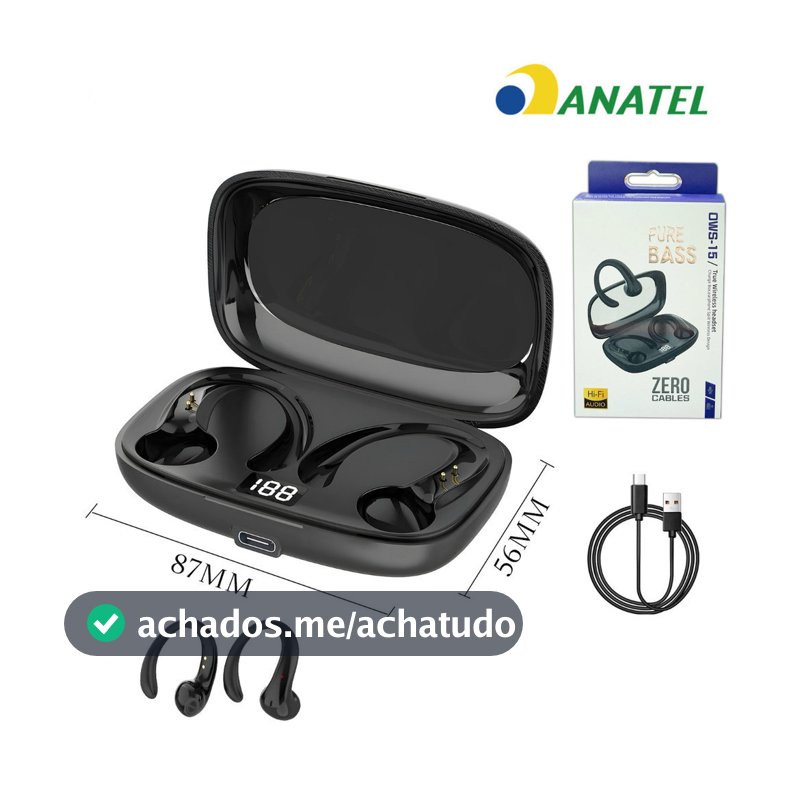 OWS-15 Fones De Ouvido Sem Fio Bluetooth Fone Com Microfones Alta Fidelidade Som Estéreo Toque Inteligente Esportes