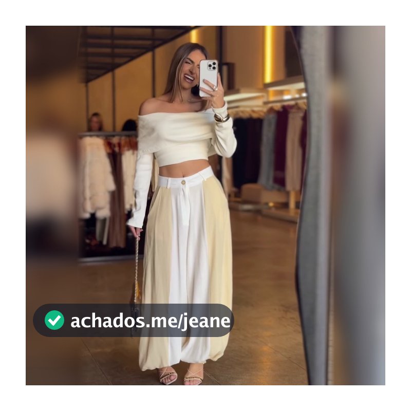 Calça Aladim em Alfaiataria Feminina Pantalona Wide Leg Cintura Alta social bicolor
