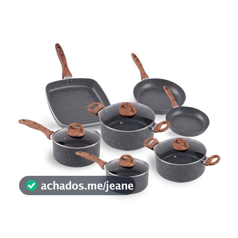 Jogo de Panelas Brinox Smart Plus 7 Peças Indução Granito - Antiaderente