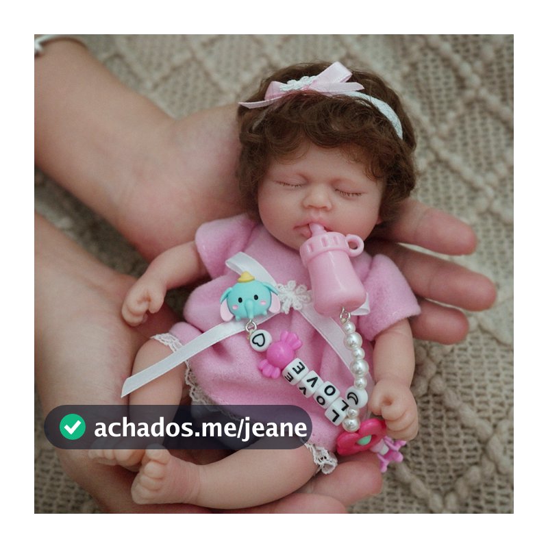Bebê Reborn Boneca de Silicone Sólido Suave Menina Original 20cm