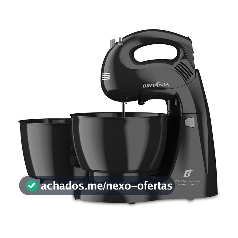 Batedeira Britânia 500W 4 velocidades Pérola 550 Double Bowl