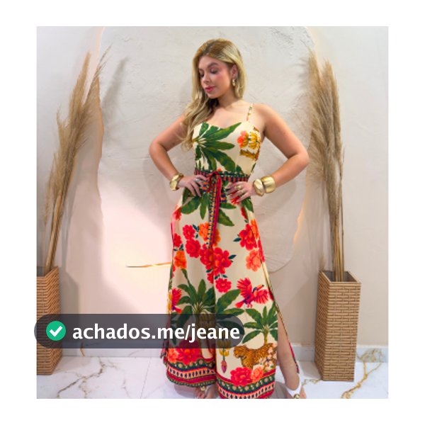 Macacão Envelope Longo moda  Feminino Verão 2026 com Forro y bojo