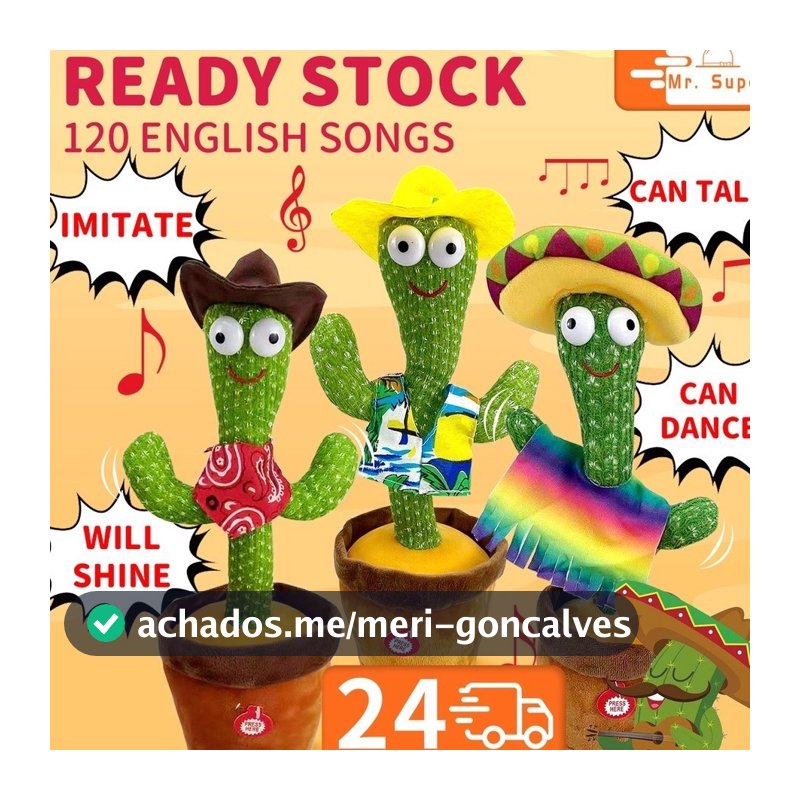 Brinquedo Cacto Dançante Falante Imita c/ Musicas Repete Falas  mira store