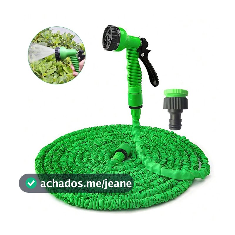 Mangueira Mágica Extensível 30m ou15m com Gatilho 7 Jatos Engate Rápido Compacta Leve e Resistente
