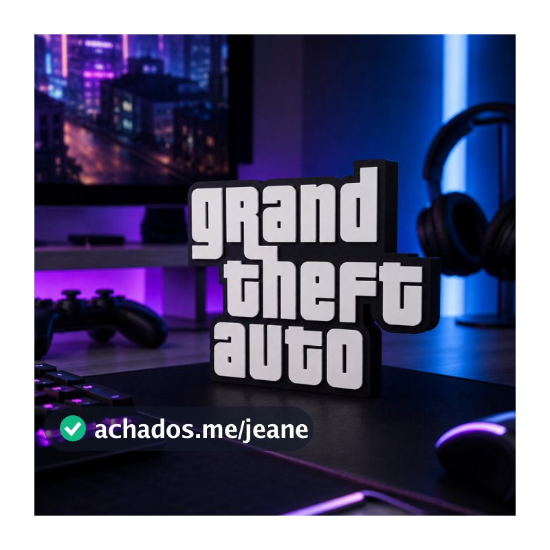 Placa Decorativa GTA Quarto Gamer Grand Theft Auto - GTA Rockstar