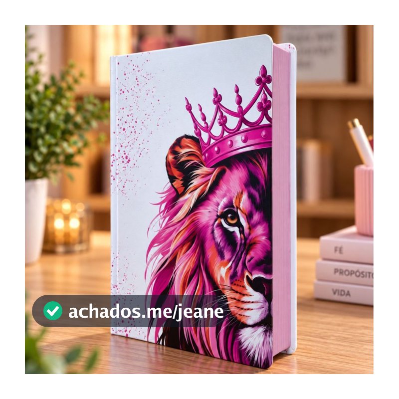 Biblia Feminina NVI | Letra Maior | Leão Rosa | Capa Dura