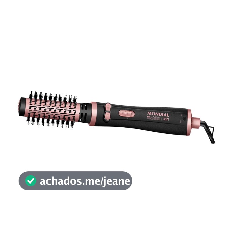 Escova Rotativa Mondial Preto e Golden Rose ERB-01 Elétrica Bivolt 127V 220V