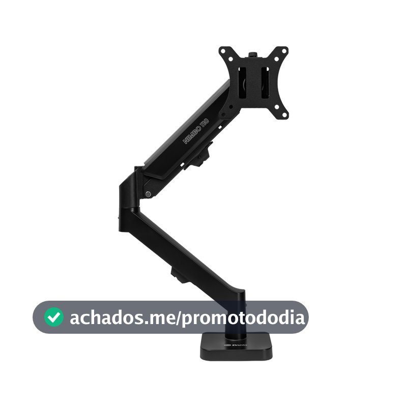 Suporte Articulado Para Monitor 13 a 32 Pistão a Gás Ajustável Zinnia Nimbo 110 Preto