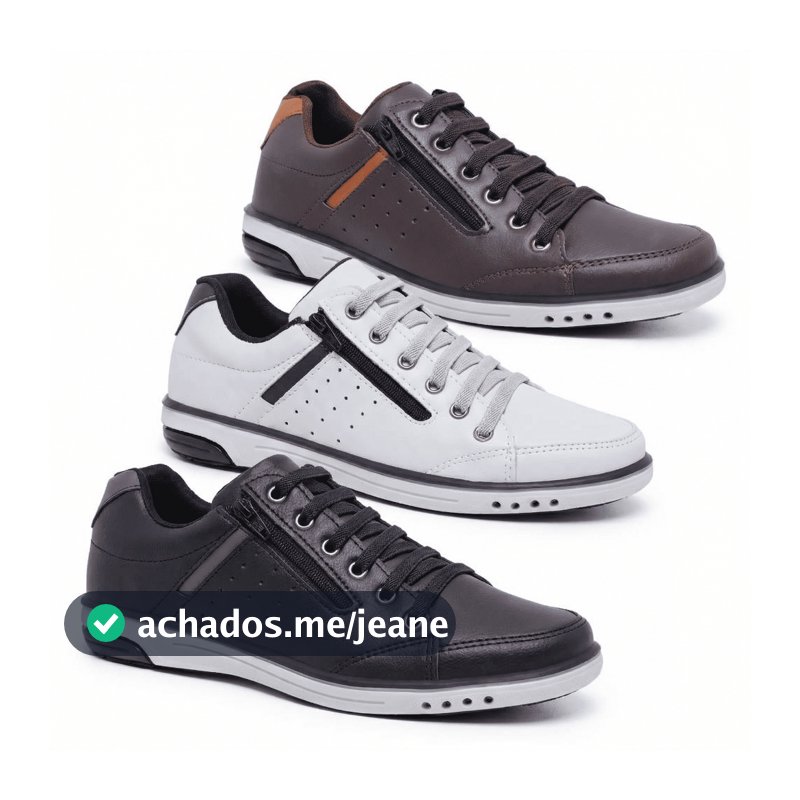 Kit 3 Pares De Sapatenis Masculino Star Fox Elastico Confortavel 750 A3