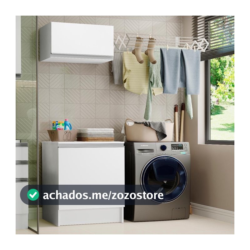 Kit Área de Serviço Madesa Topazio 60 cm com Armário e Balcão