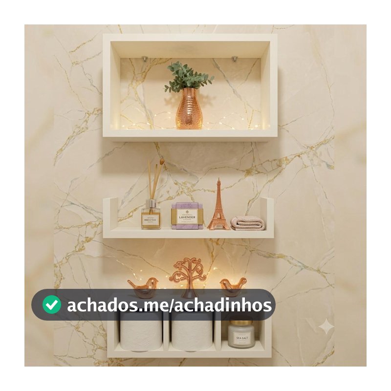 Prateleiras para Banheiro Organizador kit 3 Branco 100% Mdf