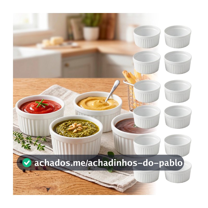 Kit 5 a 40 Ramekin 100ml Cumbuca Molheira Para Molhos Petiscos Churrasco Festa Buffet
