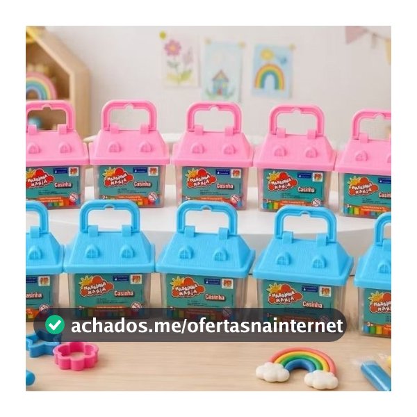 Kit 10 Maletinhas Casinha Massinha de Modelar 160 Peças 14 Massinhas por Casinha Lembrancinha Festa Aniversário