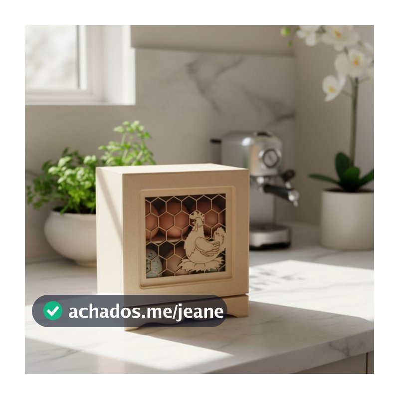 Porta Ovos De Galinha Mdf Com Porta E Fecho Para 24 Ovos
