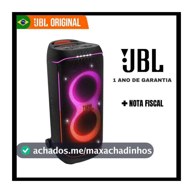 JBL PartyBox 720, Som JBL Pro superior, Show de luzes futurista, Até 15 horas de reprodução.