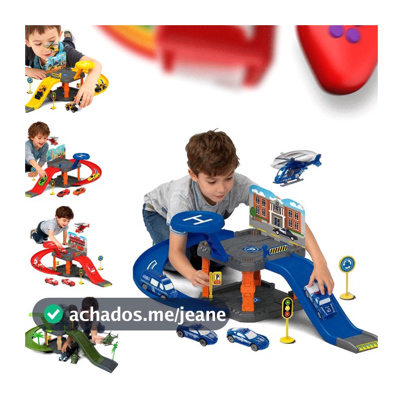 Pista De Carrinhos Infantil Estacionamento Radical Garagem Com Carrinho Incluso, Policial Run Dino Pit Stop Bombeiros