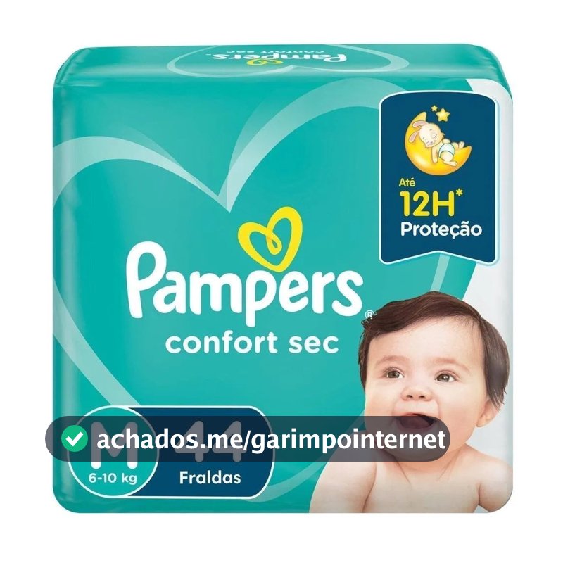 FRALDA CONFORT SEC MEGA M 44UN PAMPERS