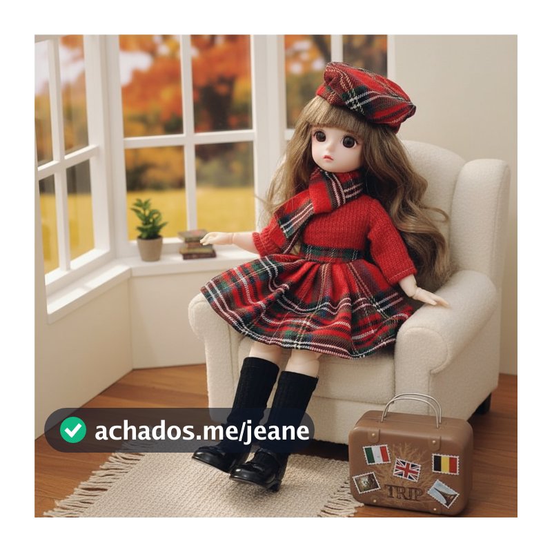Boneca BJD de 30cm 1/6 de escala - 12 articulações, olhos castanhos e roupa, brinquedo de Natal para vestir