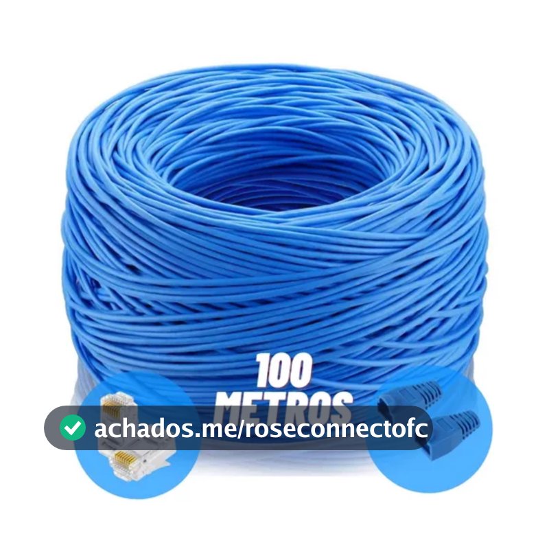 Cabo de Rede De Cftv 100 Metros Multicameras 4 Pares Alarme Com Conectores e capinhas
