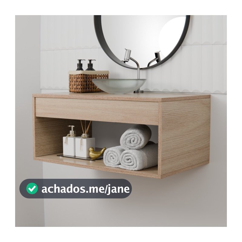 Gabinete Banheiro Armário 60CM Com Cuba Transparente MDF/MDP PROMOÇÃO