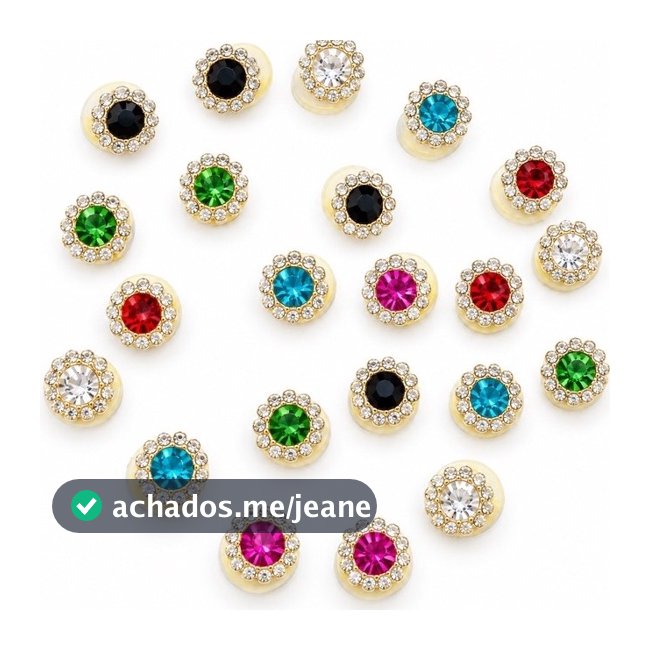 Kit 25 Ponto de Luz Pet no Elástico para penteado em pet - Flor Strass e Cristais - Acessório Pet