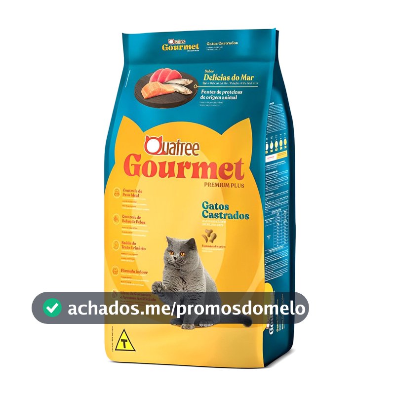 Ração para Gatos Adultos 10kg Quatree Sabor Delícias Do Mar