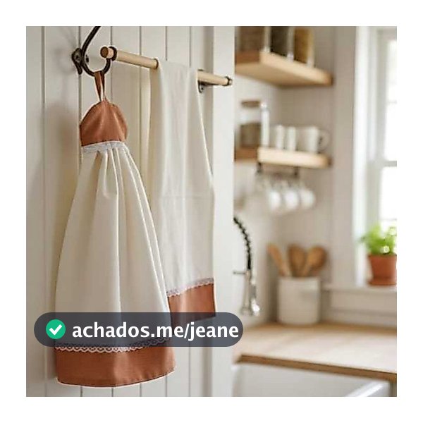 Kit Bate Mão + Pano de Prato – Algodão e Linho | Estilo Rústico Farmhouse