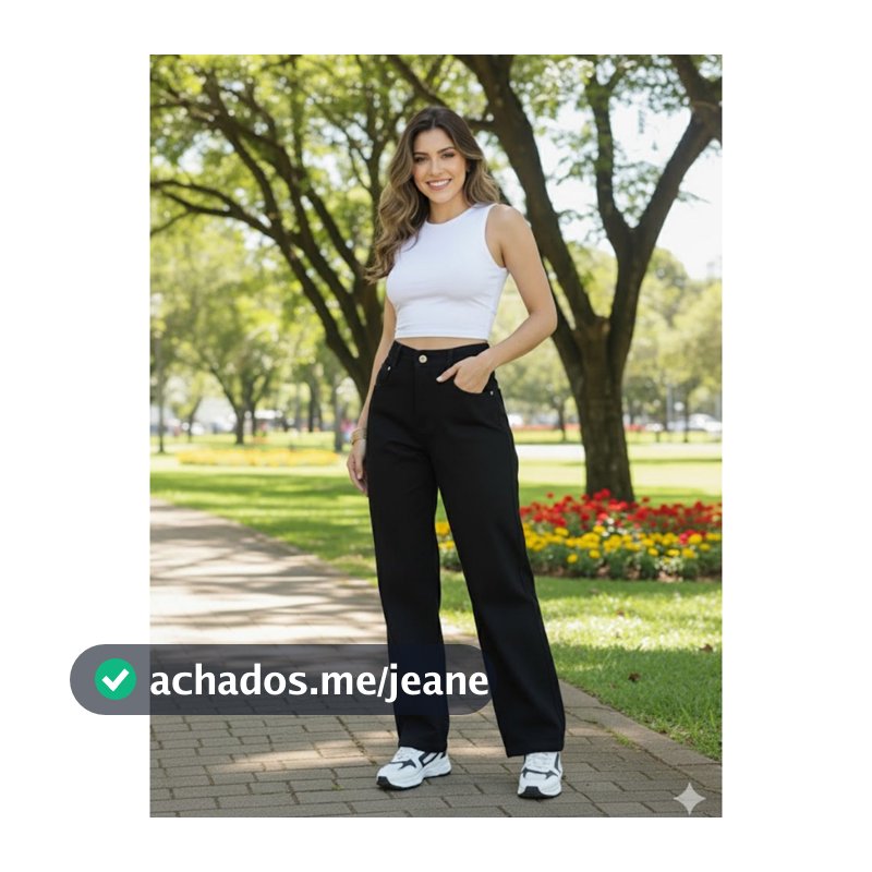 Calça Jeans Feminina Wide Leg Pantalona Cintura Alta 100% Algodão Premium Disponível para todas as estações