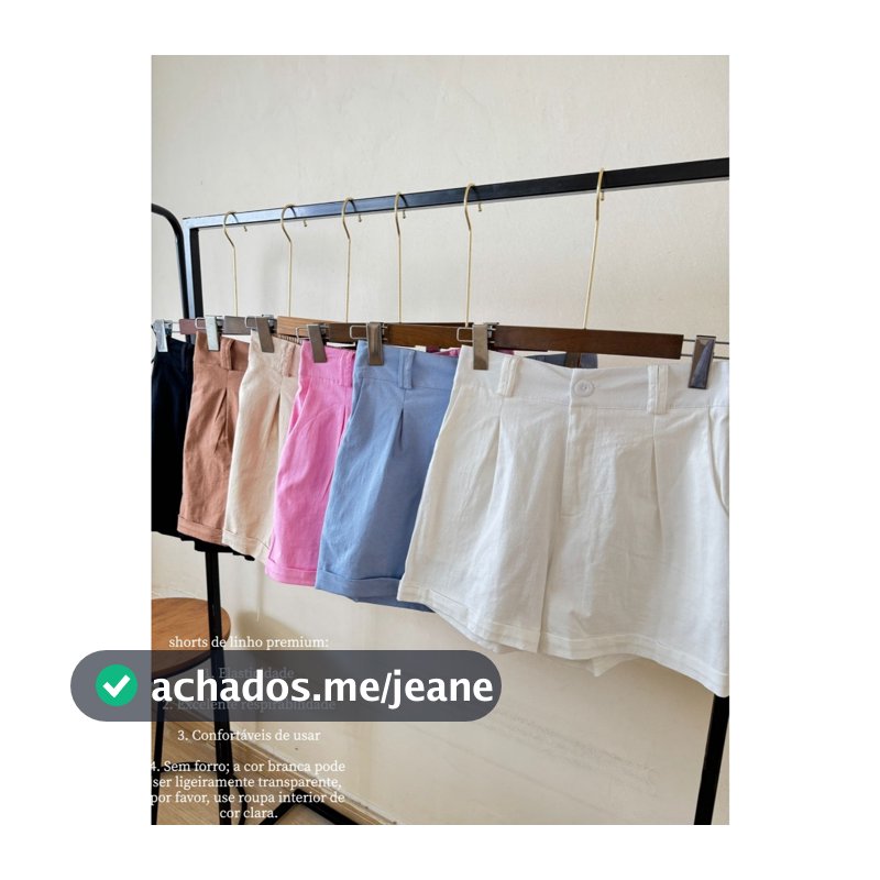 ISADORA MODA  shorts Feminina alfaiataria ,ticido：Linho elástico，com bolso,cor sólida,atrás com elástico