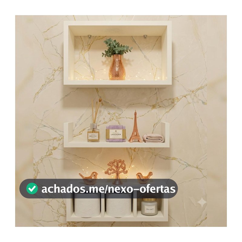 Prateleiras para Banheiro Organizador kit 3 Branco 100% Mdf