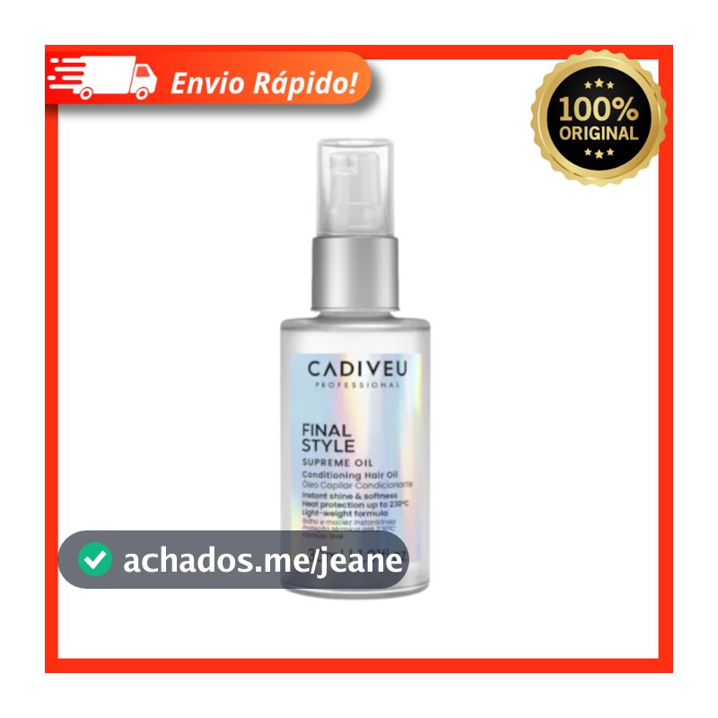Óleo Capilar Condicionante Cadiveu Professional Final Style Supreme Oil 30ml - Brilho e Maciez