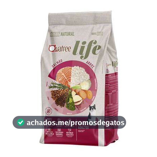 Ração Quatree Life Gato Adulto Salmão e Arroz 10,1 kg