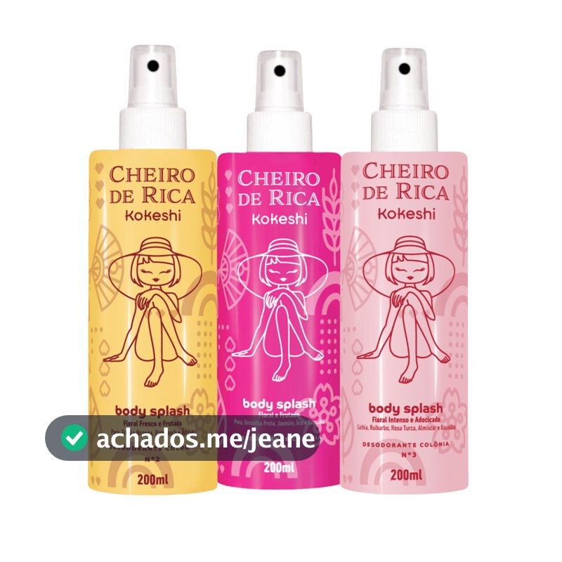 Kit 3 Body Splash Cheiro de Rica Kokeshi Floral 3x200ml
