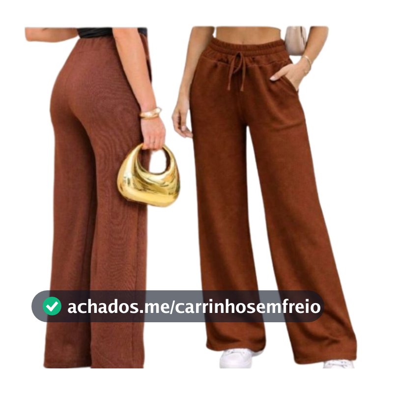 Calça Pantalona Calça Feminina Roupa Feminina Cintura Alta Lanzinha